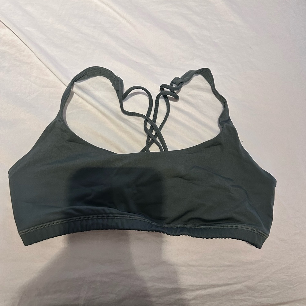 Women's Strappy Back Sports Bra - Dark Green
